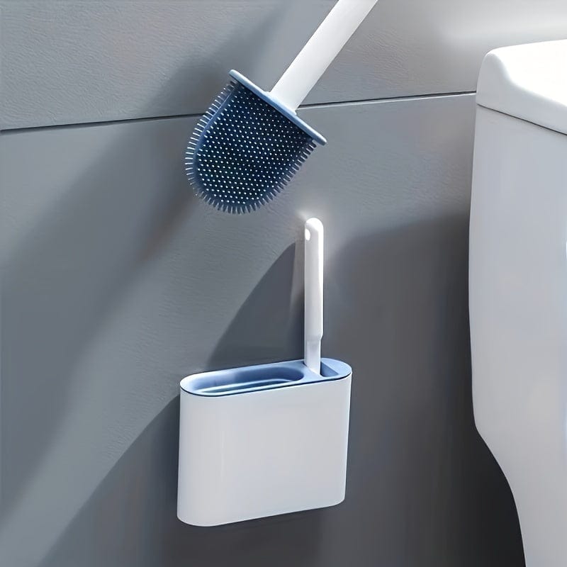 Ensemble de 2 Brosses WC et 1 Abattant WC, Brosse WC Murale, Tête de Brosse WC en Silicone Souple, Brosse WC à Long Manche, Brosse Domestique Multifonctionnelle, Produits de Nettoyage des Toilettes, Essentiel Domestique Cuisine Pratique Polska