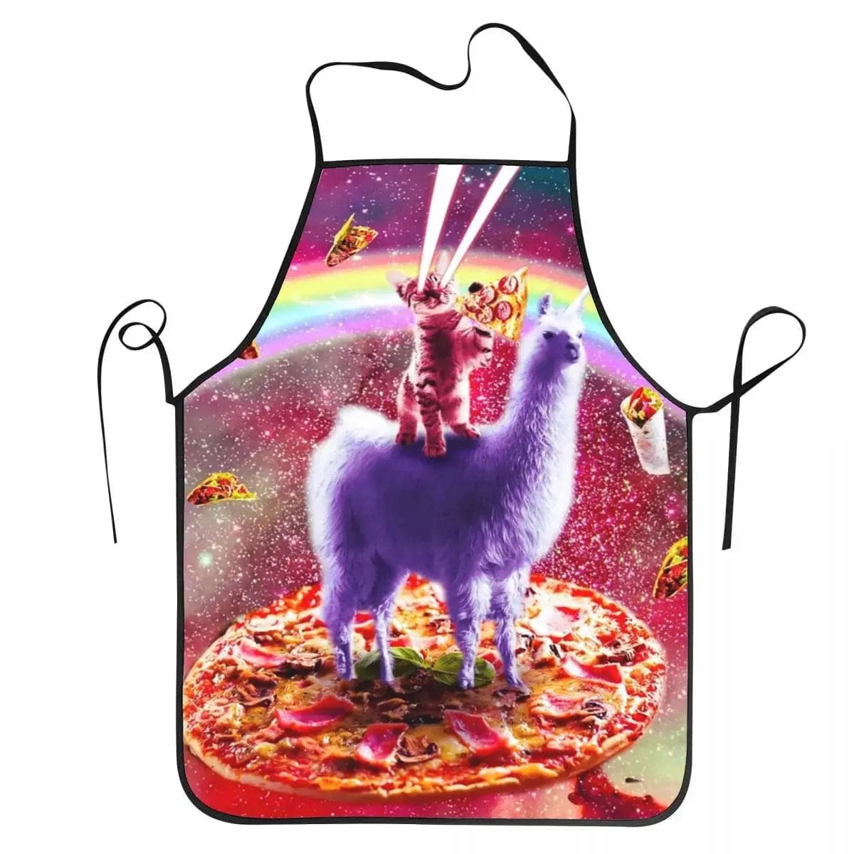 Fartuch kuchenny Pizza Cat Space Meme Unisex Oxford - dla szefów kuchni i kucharzy Cuisine Pratique Polska