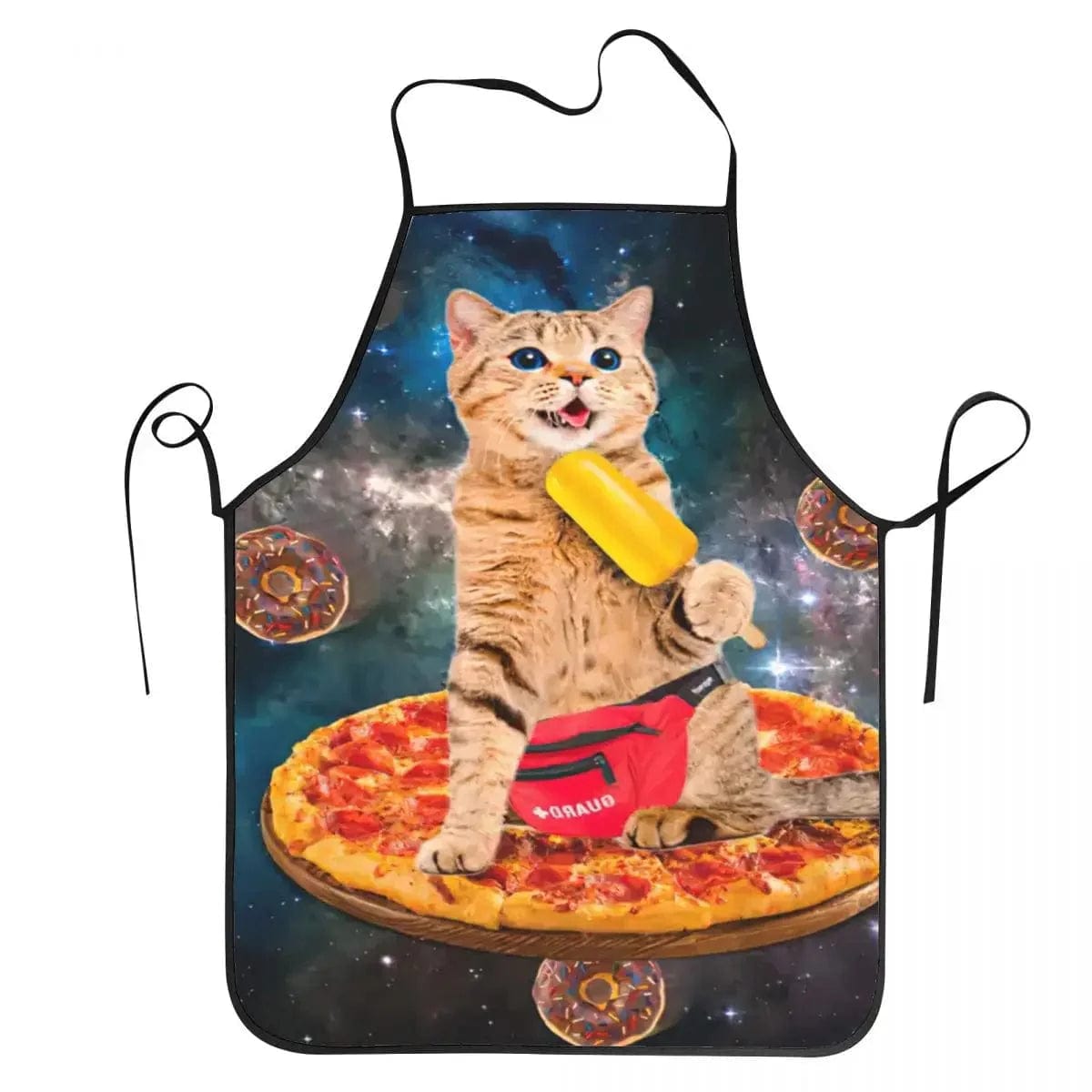 Fartuch kuchenny Space Pizza Cat Meme do stylowego gotowania 50X75cm Cuisine Pratique Polska