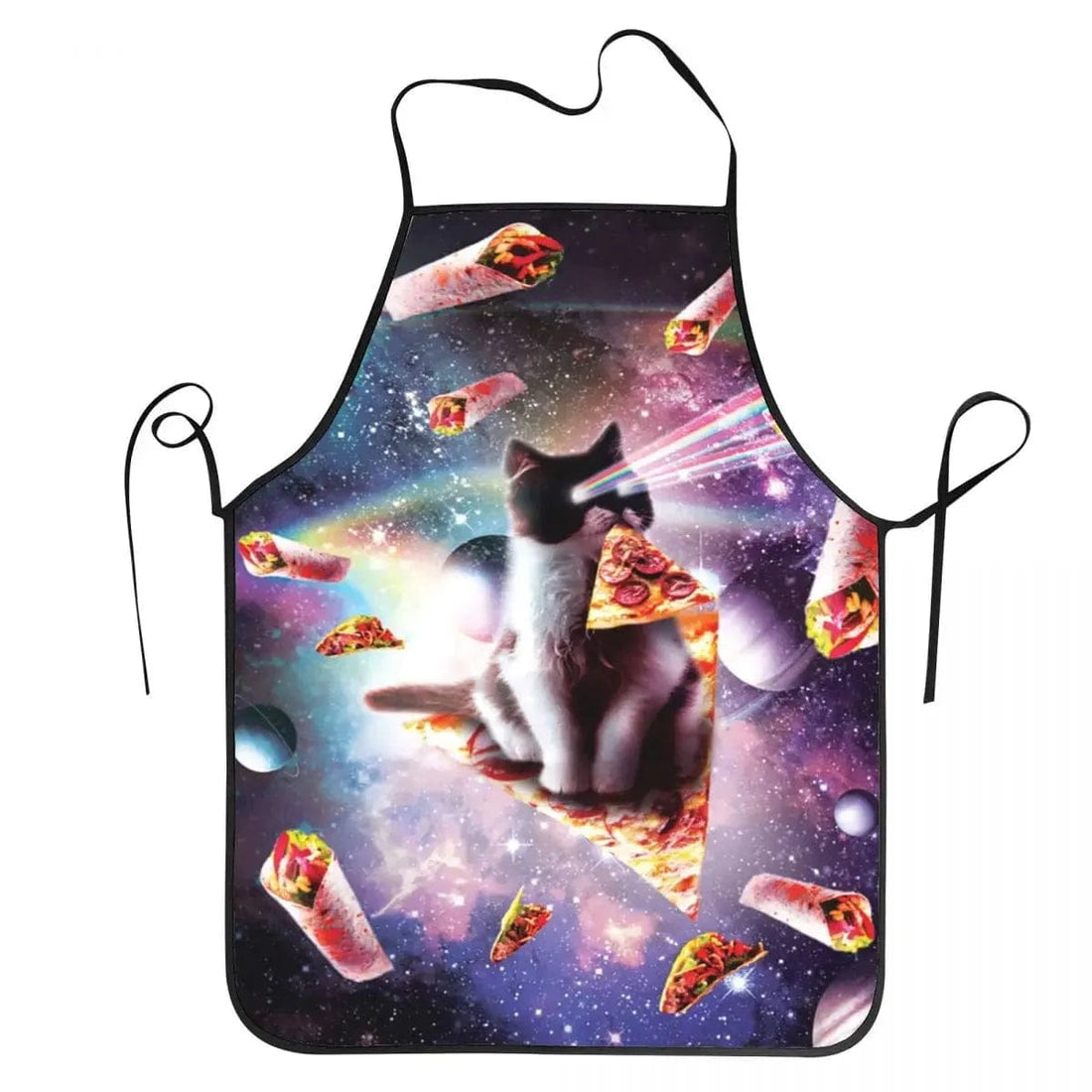 Fartuch kuchenny Space Pizza Cat Meme - Kot w kosmosie - Burritos and Planets 50X75cm Cuisine Pratique Polska