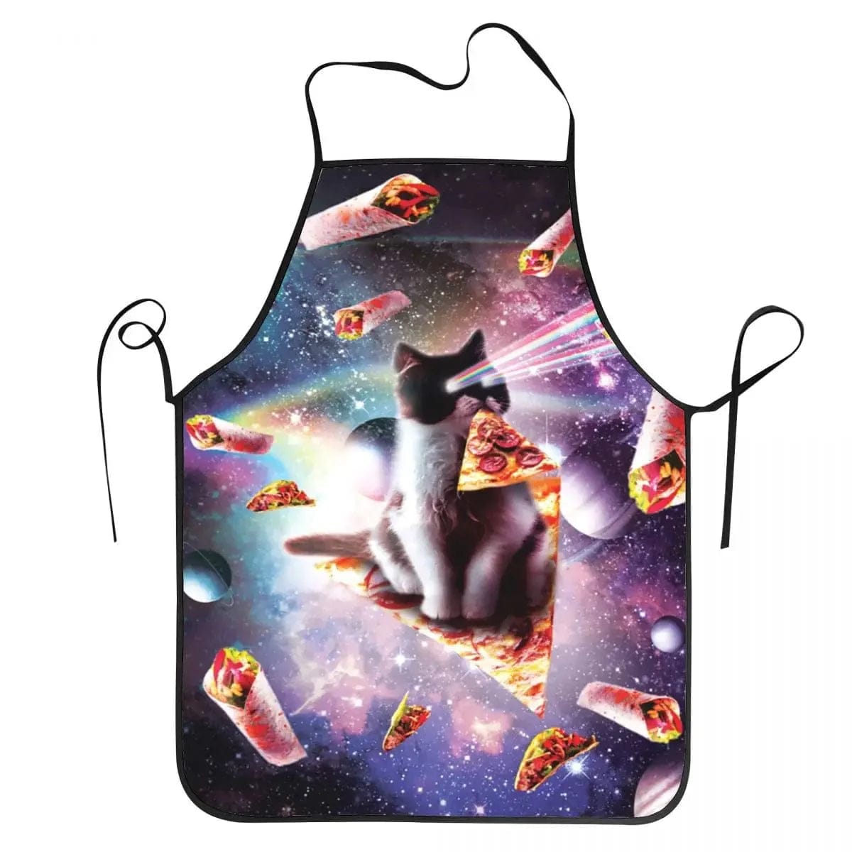 Fartuch kuchenny Space Pizza Cat Meme - Kot w kosmosie - Burritos and Planets 50X75cm Cuisine Pratique Polska
