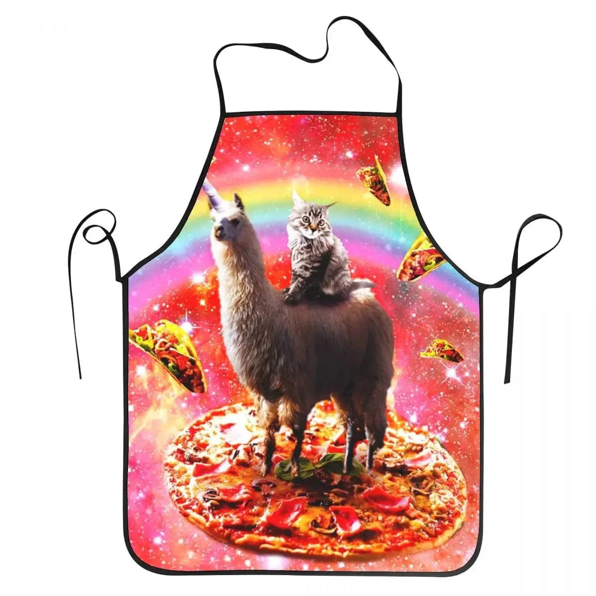 Fartuch kuchenny unisex dla dorosłych z motywem Space Cat Pizza Meme 68X95cm Cuisine Pratique Polska
