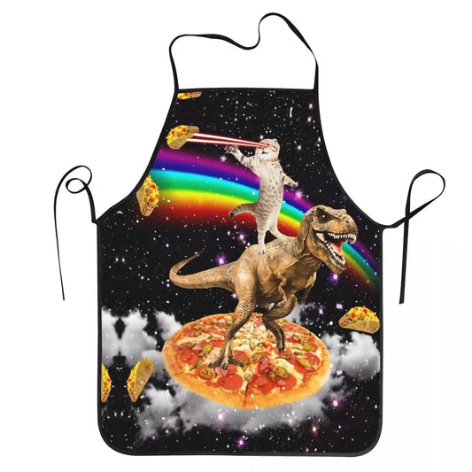 Fartuch kuchenny unisex Space Pizza Cat Meme dla szefów kuchni - zabawny i oryginalny! 50X75cm Cuisine Pratique Polska