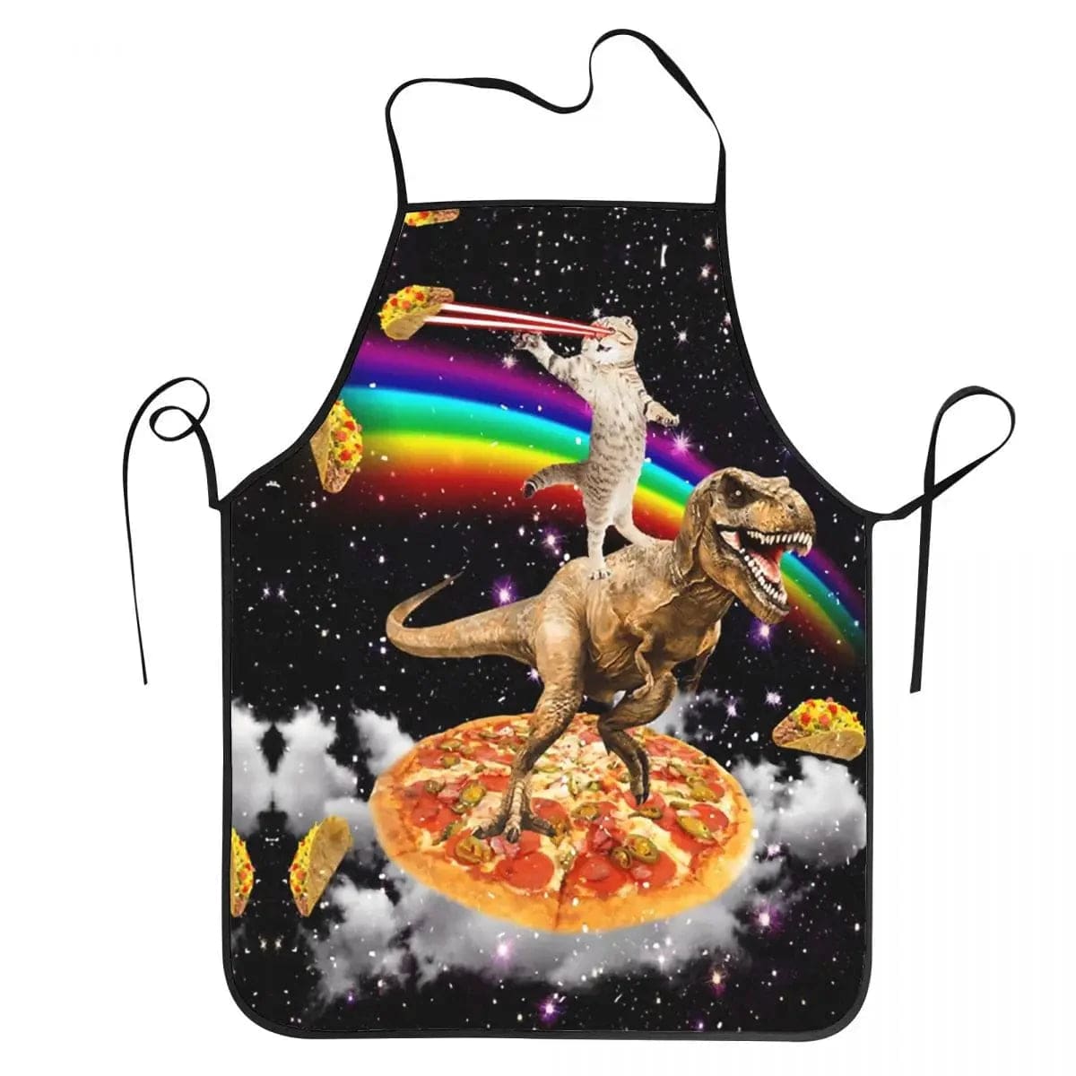 Fartuch kuchenny unisex Space Pizza Cat Meme dla szefów kuchni - zabawny i oryginalny! 50X75cm Cuisine Pratique Polska