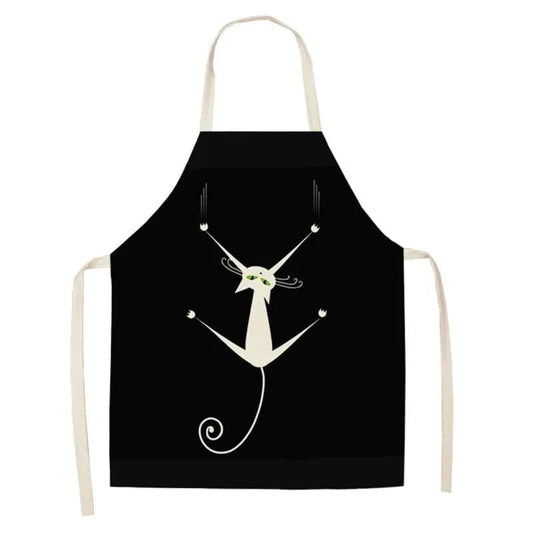 Fartuch kuchenny z rysunkiem wspinającego się kota - japoński len - wspinający się kot Wspinający się kot / Dorosły 55x68cm Cuisine Pratique Polska