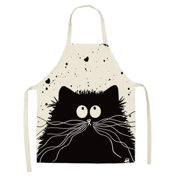 Japoński fartuch kuchenny w stylu uroczego kota - Chat Pensif Przemyślany kot / Dorosły 55x68cm Cuisine Pratique Polska