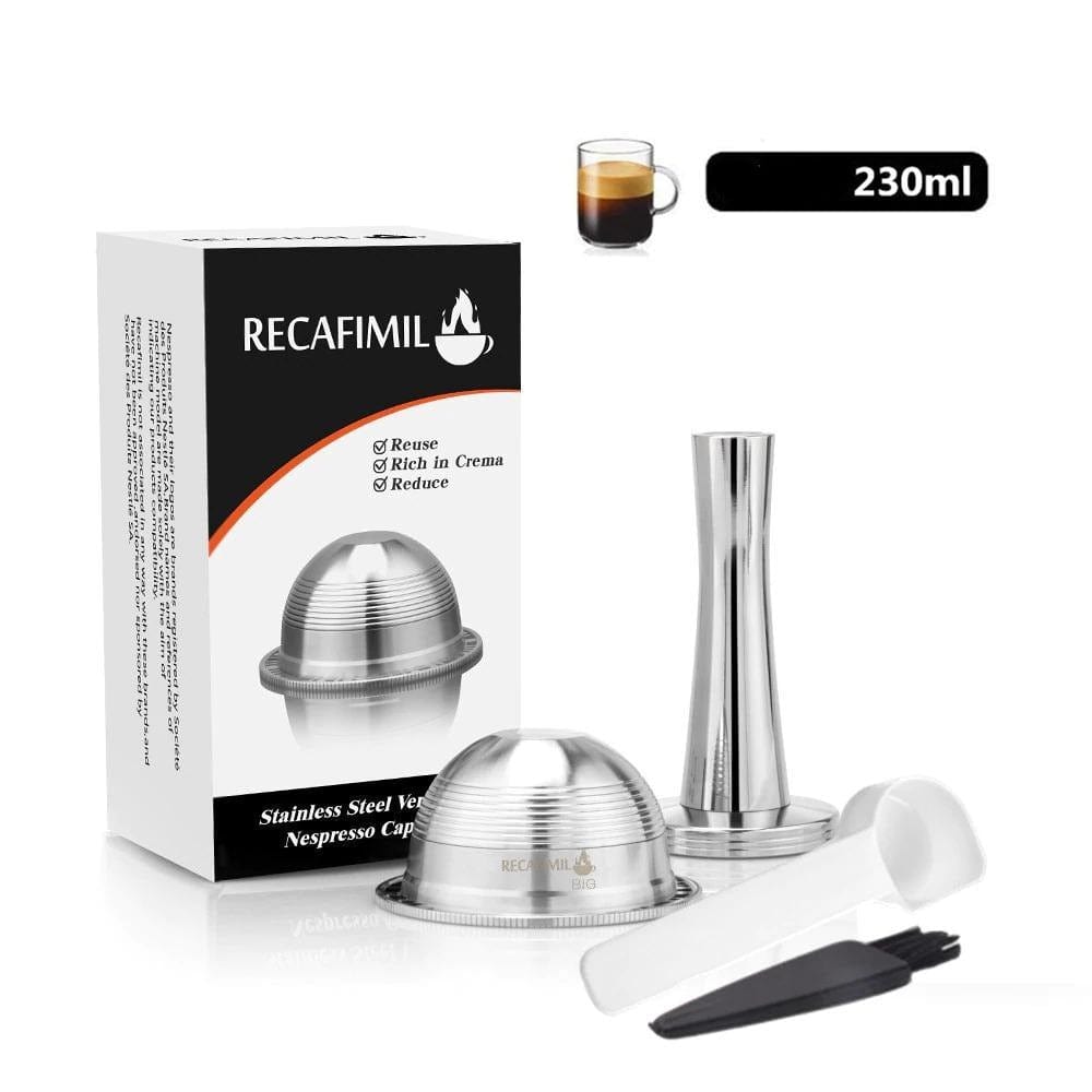 Kapsułki wielokrotnego użytku do Vertuo i Delonghi 1 kapsułka długiej kawy 230 ml + 1 filiżanka Cuisine Pratique Polska
