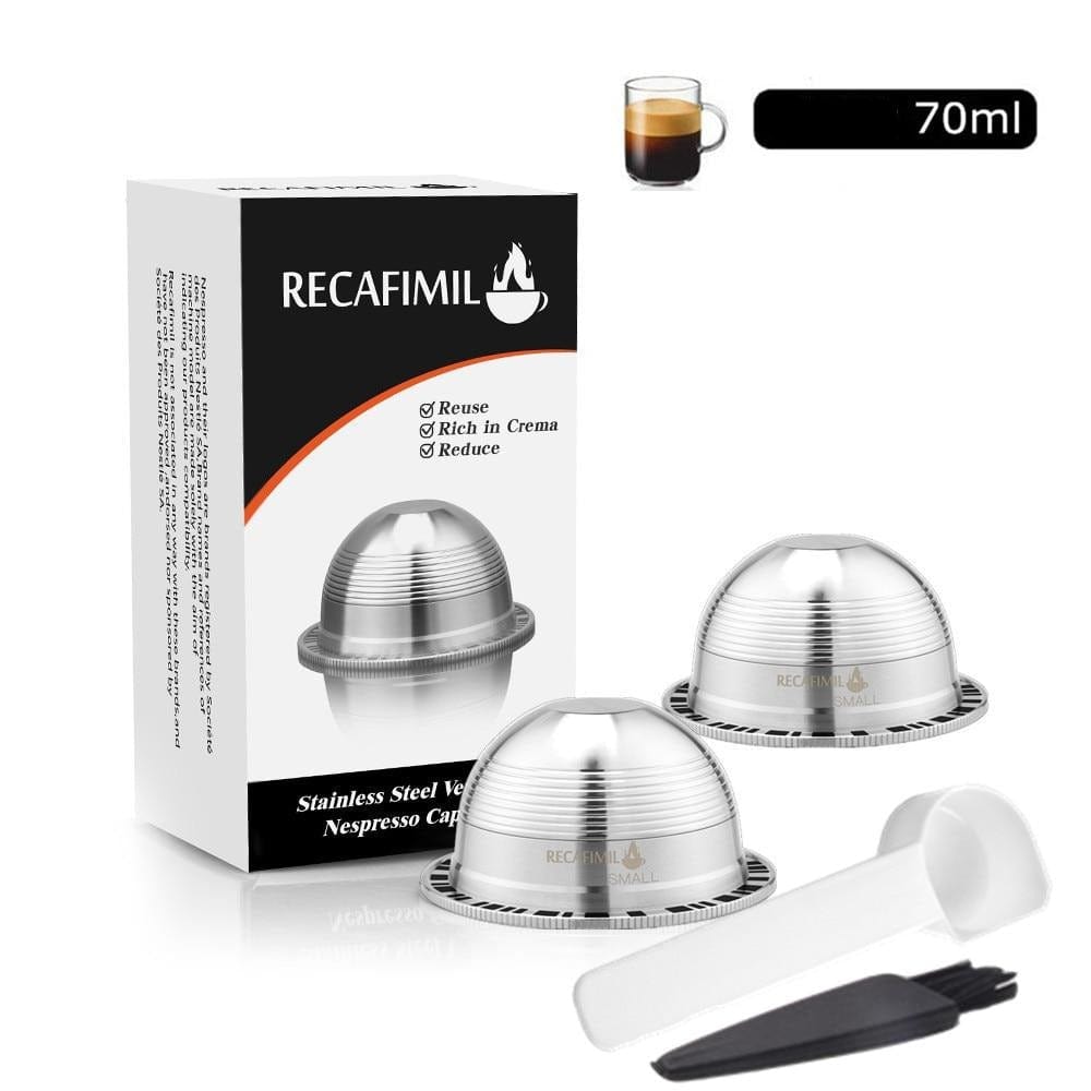 Kapsułki wielokrotnego użytku do Vertuo i Delonghi 2 krótkie kapsułki kawy 70 ml Cuisine Pratique Polska