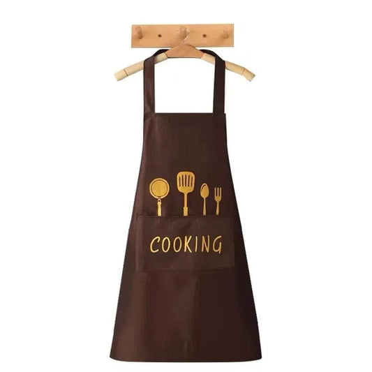 Klasyczny wodoodporny fartuch kuchenny "Cooking" z PVC - brązowy Brązowy Cuisine Pratique Polska