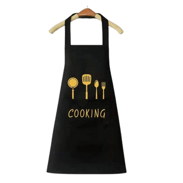 Klasyczny wodoodporny fartuch kuchenny "Cooking" z PVC - czarny Czarny Cuisine Pratique Polska