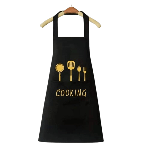 Klasyczny wodoodporny fartuch kuchenny "Cooking" z PVC - czarny Czarny Cuisine Pratique Polska