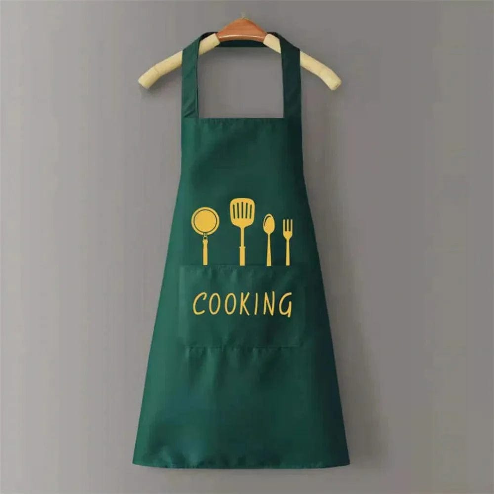 Klasyczny wodoodporny fartuch kuchenny "Cooking" z PVC Zielony Cuisine Pratique Polska