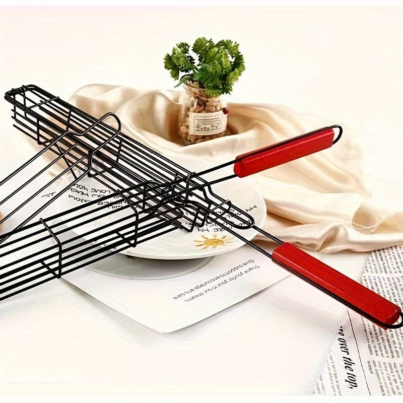 Kosz do grillowania kebabów z nieprzywierającej stali nierdzewnej - do hot dogów i kiełbasek - przenośny i praktyczny grill Cuisine Pratique Polska