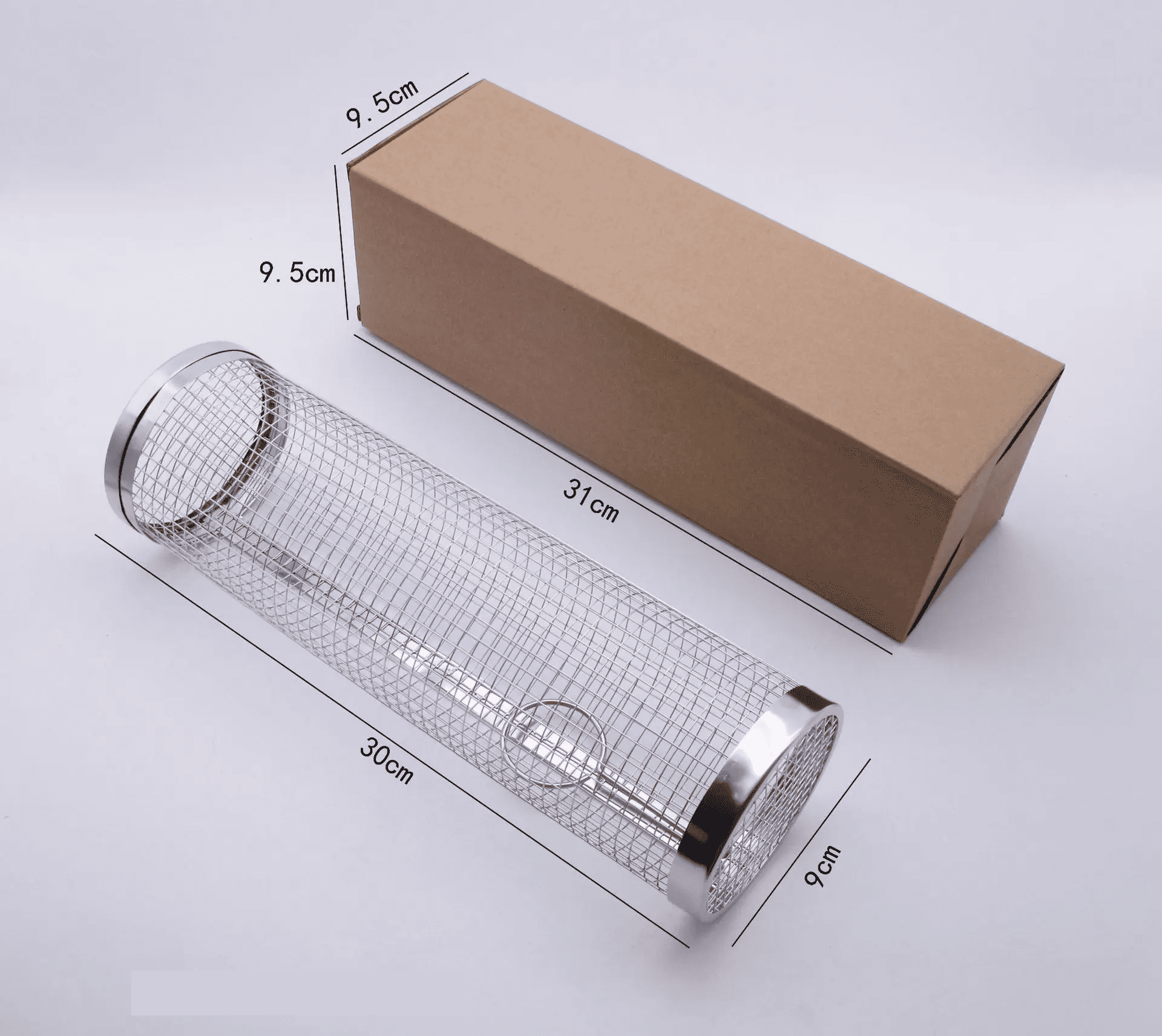 Kosz do grillowania ze stali nierdzewnej do warzyw i ryb 1 Koszyk / Duży (30 cm długości X 9 cm średnicy) Cuisine Pratique Polska