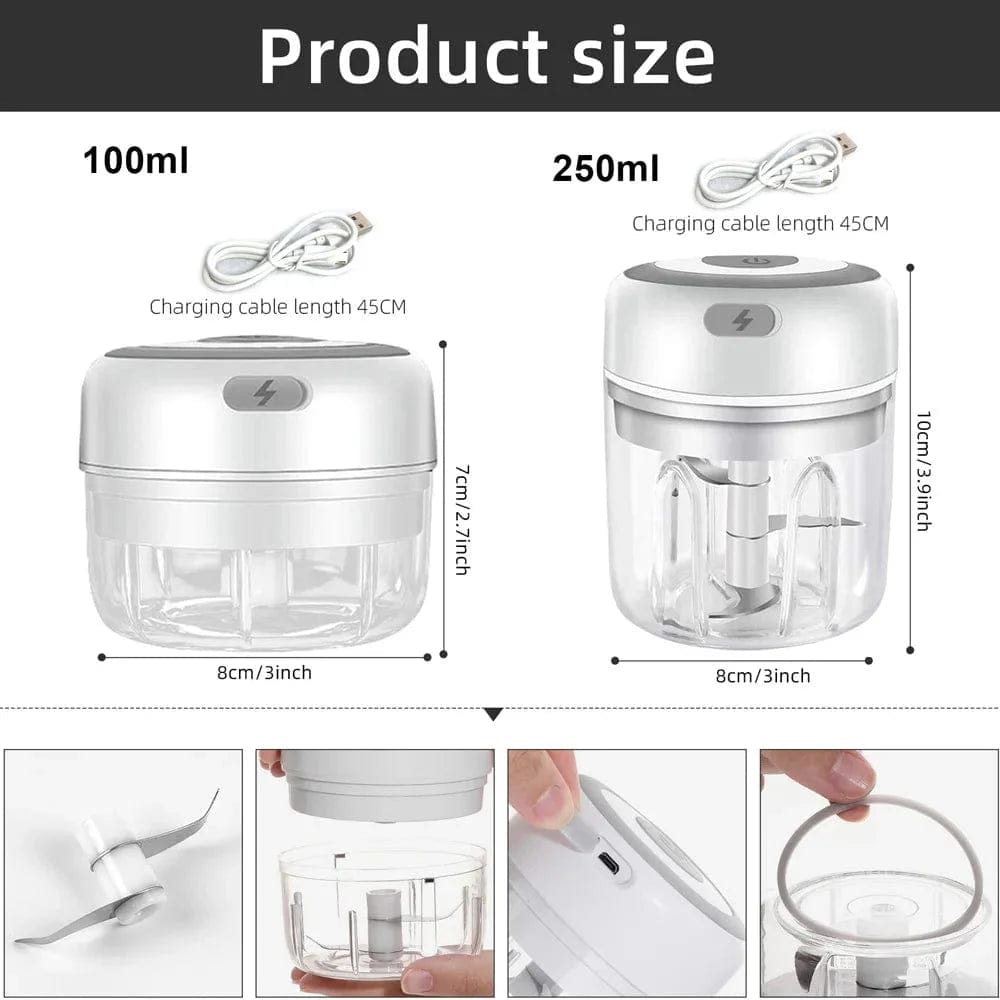 Mini elektryczna maszynka do mielenia czosnku i warzyw - przenośna i bezprzewodowa maszynka do mielenia USB Cuisine Pratique Polska