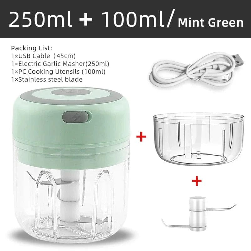 Mini elektryczna maszynka do mielenia czosnku i warzyw - przenośna i bezprzewodowa maszynka do mielenia USB Zielony Cuisine Pratique Polska