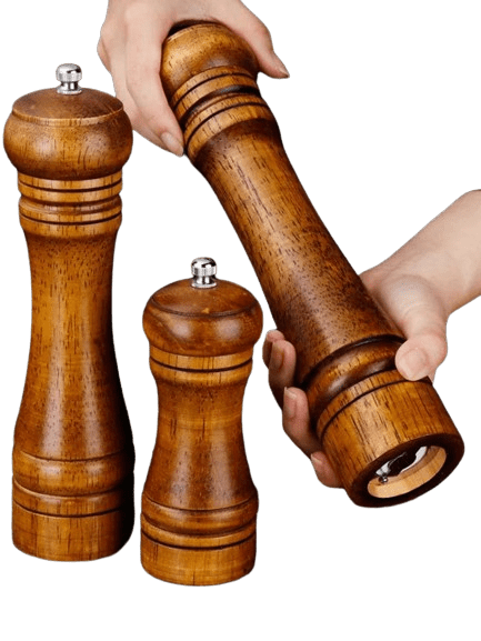 Młynek do soli i pieprzu z litego drewna z regulowanym młynkiem ceramicznym Cuisine Pratique Polska