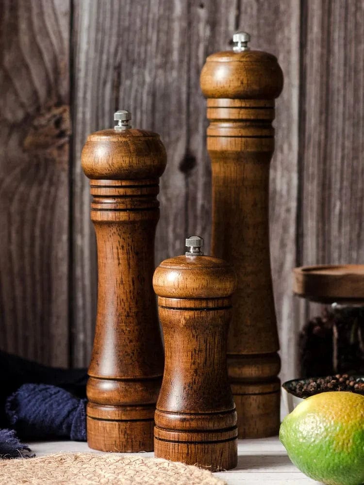 Młynek do soli i pieprzu z litego drewna z regulowanym młynkiem ceramicznym Cuisine Pratique Polska