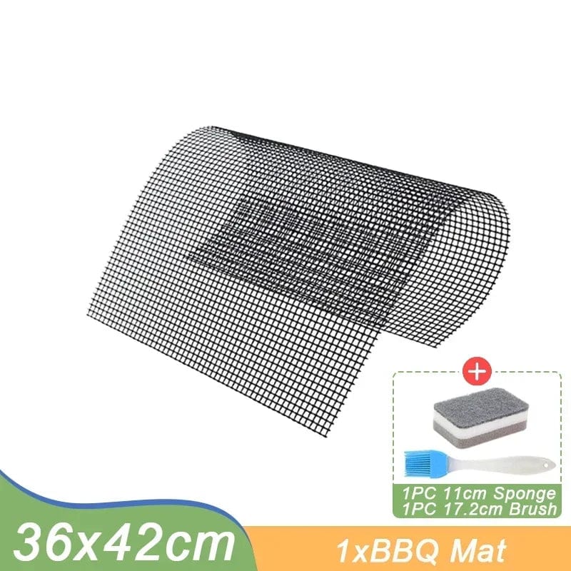 Odporny na wysoką temperaturę, nieprzywierający grill wielokrotnego użytku 1 siatka 36x42 cm + 1 gąbka + 1 szczotka Cuisine Pratique Polska