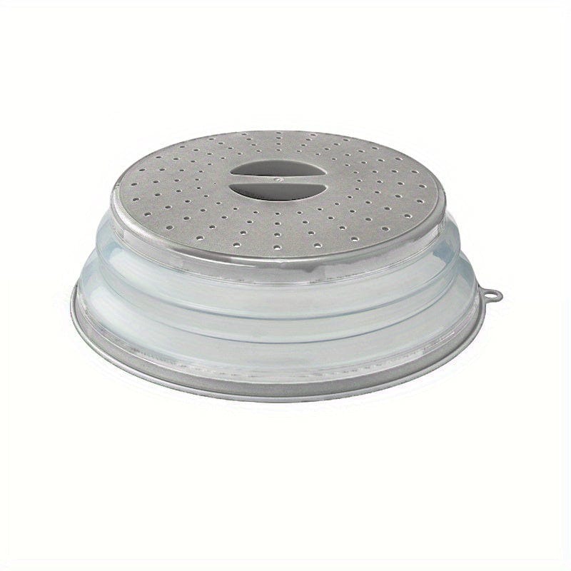 Okrągła, wentylowana, składana osłona kuchenki mikrofalowej z uchwytem, zmywalny filtr żywności, przybory kuchenne szary Cuisine Pratique Polska
