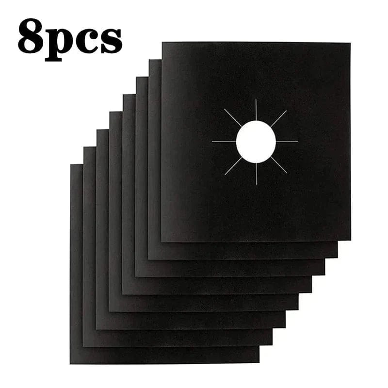 Osłona kuchenki gazowej 2-8szt. z czarnego włókna szklanego - Mata do gotowania wielokrotnego użytku - Akcesoria kuchenne - Rozmiar 270 x 270mm 8szt. Cuisine Pratique Polska