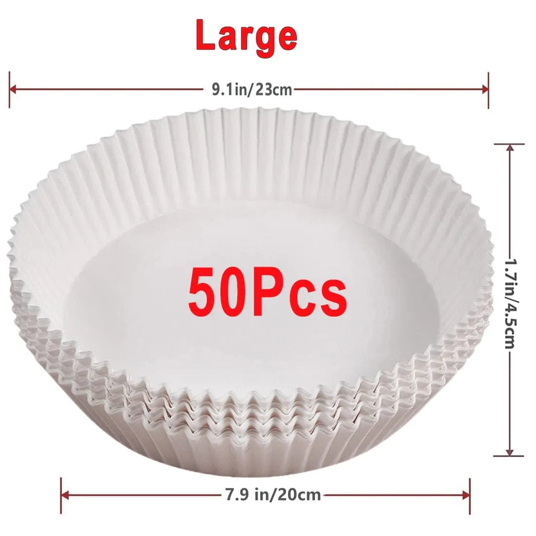 Papier do smażenia na powietrzu, 100/50 sztuk, 16 cm, okrągły, biały/brązowy : Ekologiczne akcesoria kuchenne Biały 50szt-20cm Cuisine Pratique Polska