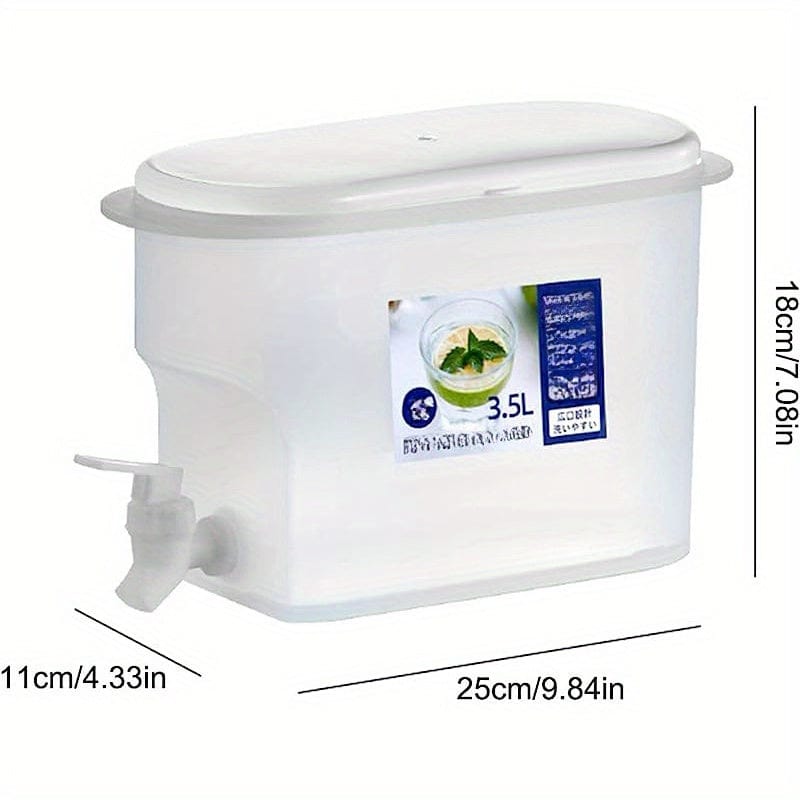 Plastikowy dozownik do napojów z kranikiem - Pojemność XXL - Idealny do lodówki - Dzbanek na herbatę owocową i butelka na lemoniadę - Akcesoria domowe 3.5L Cuisine Pratique Polska