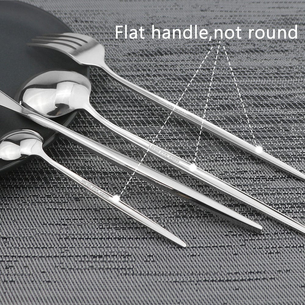 Pozłacany zestaw sztućców z czarną rękojeścią - Stal nierdzewna 24 elementy - VF20943 Cuisine Pratique Polska