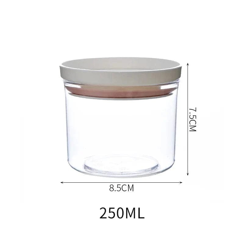 Przezroczyste hermetyczne puszki z kolorowym zamknięciem 250 ml / Delikatny róż Cuisine Pratique Polska