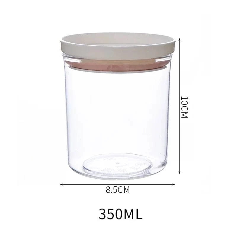 Przezroczyste hermetyczne puszki z kolorowym zamknięciem 350 ml / Delikatny róż Cuisine Pratique Polska