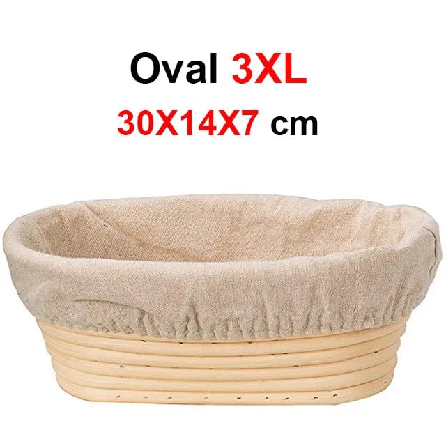 Rattanowy kosz do garowania chleba rzemieślniczego - Zestaw 2 sztuk - Certyfikat CE / CIQ / EEC / LFGB / SGS Owalny 30X14X7 Cuisine Pratique Polska