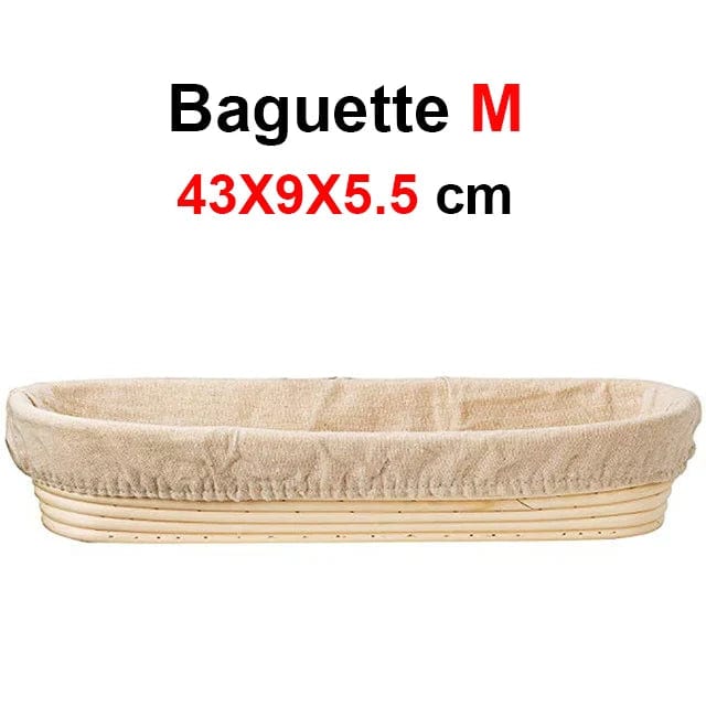 Rattanowy kosz do garowania chleba rzemieślniczego - Zestaw 2 sztuk - Certyfikat CE / CIQ / EEC / LFGB / SGS Pręt 43X9X5 Cuisine Pratique Polska