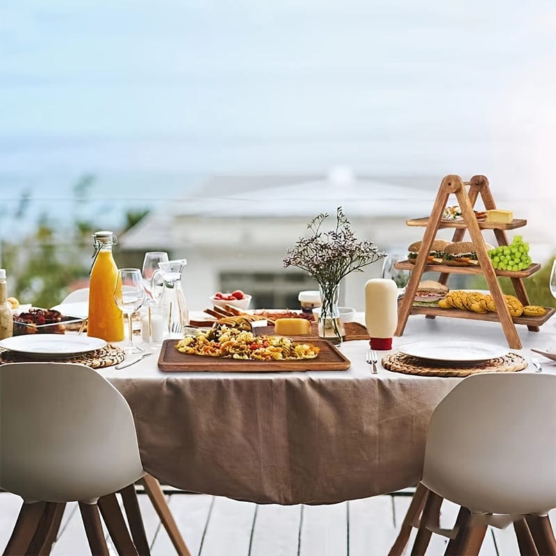 Rustykalny drewniany stojak na ciasto - Ekologiczny stojak na owoce i przekąski na przyjęcia i do dekoracji domu (ID: LY129567) Nowoczesny minimalizm Cuisine Pratique Polska