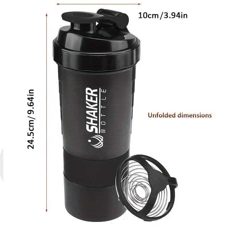 Shaker Bottle 2 Compartments Proteine GymHomeAsistantFitness Cuisine Pratique Polska