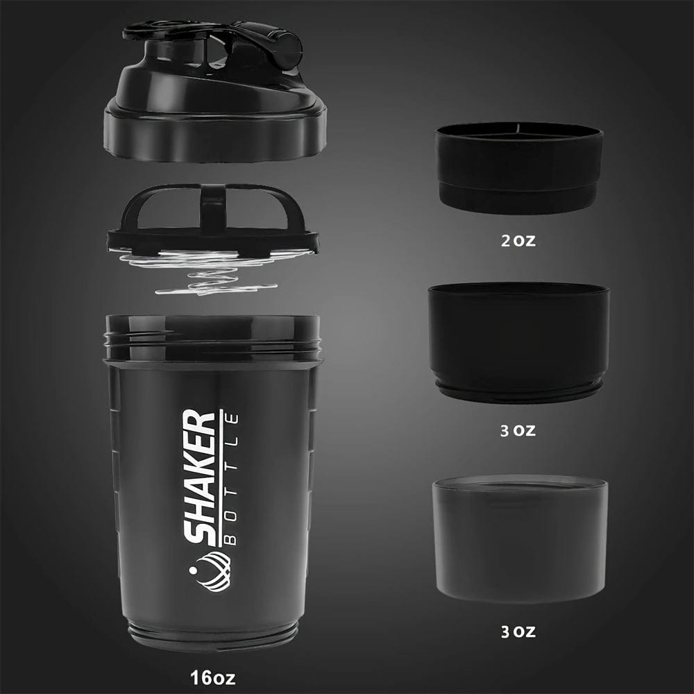 Shaker Bottle 2 Compartments Proteine GymHomeAsistantFitness Cuisine Pratique Polska