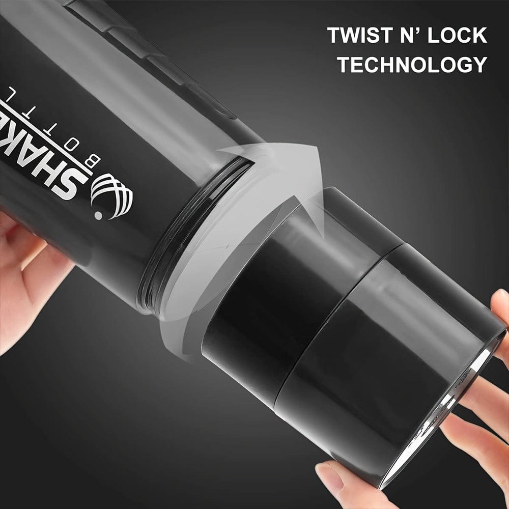 Shaker Bottle 2 Compartments Proteine GymHomeAsistantFitness Cuisine Pratique Polska