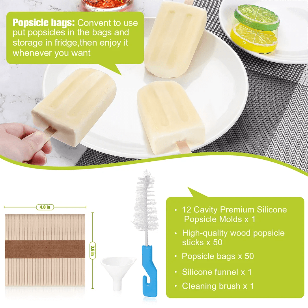 Silikonowa forma do lodów z drewnianymi patyczkami Cuisine Pratique Polska