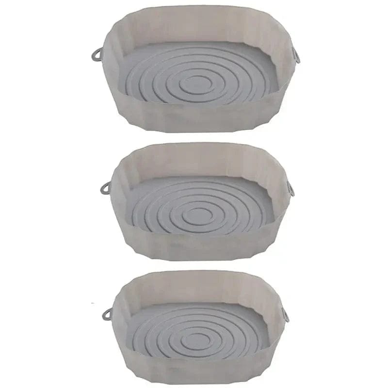 Silikonowa taca do frytownicy wielokrotnego użytku, nieprzywierająca okrągła podkładka do kuchenki mikrofalowej - Wkładka do piekarnika i frytownicy powietrznej CHINY / 3szt. Cuisine Pratique Polska