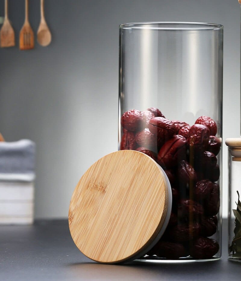 Szklane słoiki z bambusowymi pokrywkami Cuisine Pratique Polska