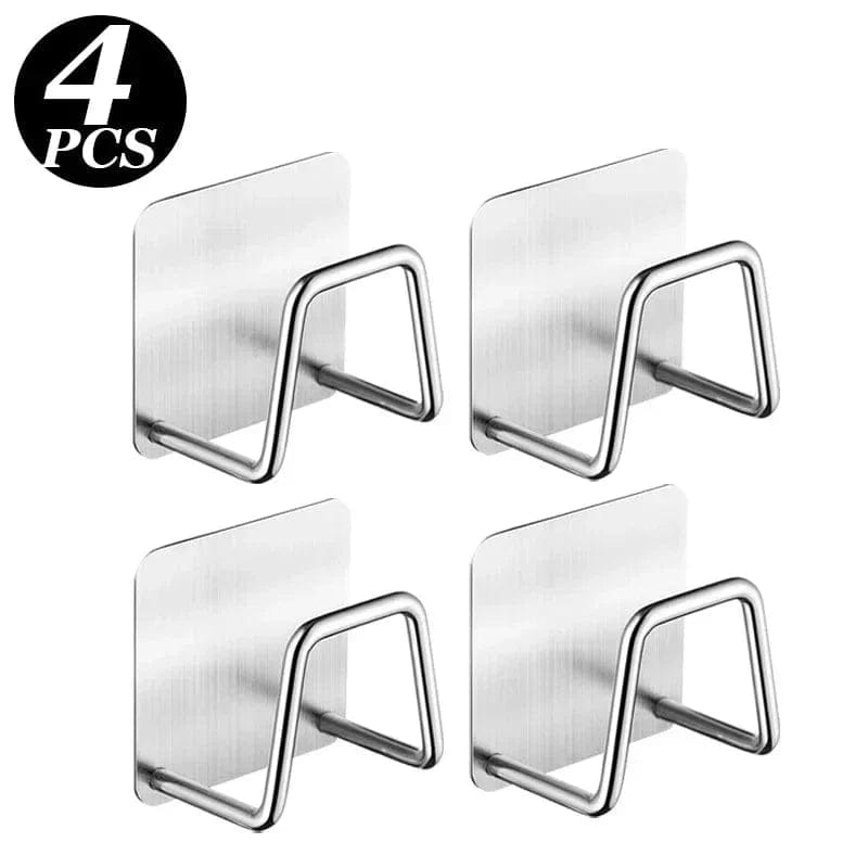 Uchwyt do zlewu ze stali nierdzewnej, zestaw od 1 do 6, samoprzylepny uchwyt, ociekacz, schowek ścienny 4PCS Cuisine Pratique Polska