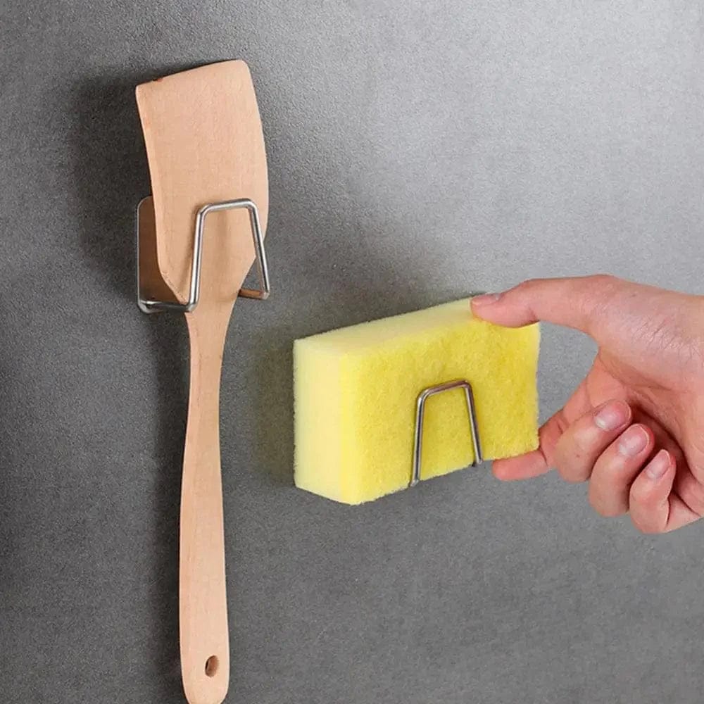 Uchwyt na gąbkę kuchenną ze stali nierdzewnej - Organizer ścienny na półkę, hak odpływowy, uchwyt na gąbkę Cuisine Pratique Polska