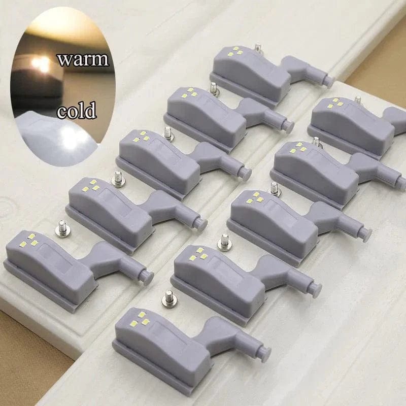 Uniwersalne oświetlenie LED zawiasów szafek z czujnikiem - inteligentne oświetlenie szafek kuchennych Blanche / Opakowanie 10 sztuk Cuisine Pratique Polska