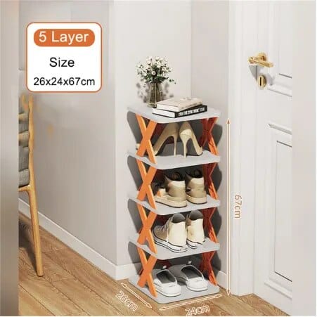 Wielopoziomowy schowek na buty 5 pięter / Pomarańczowy Cuisine Pratique Polska