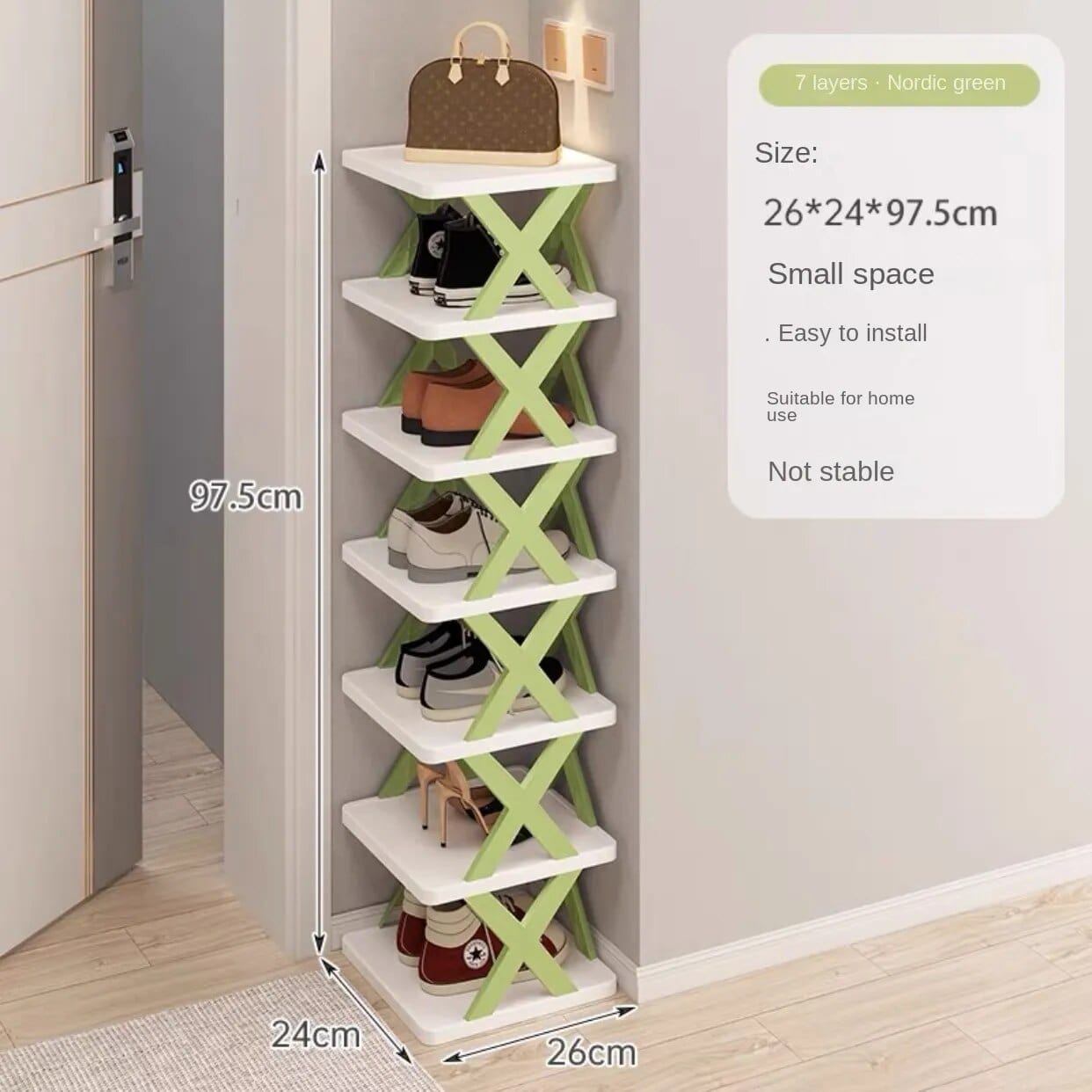 Wielopoziomowy schowek na buty 7 pięter / Zielony Cuisine Pratique Polska