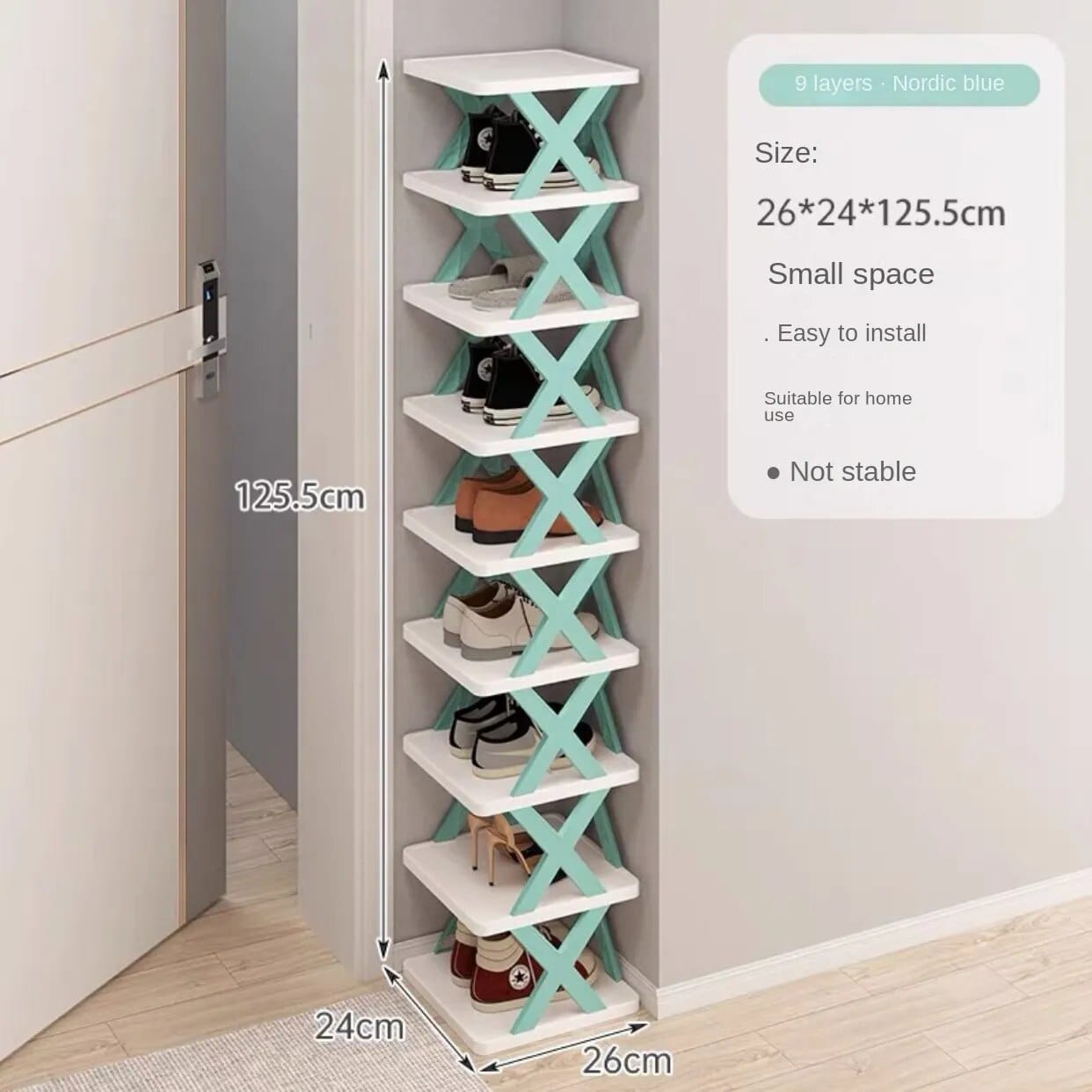 Wielopoziomowy schowek na buty 9 pięter / Niebieski Cuisine Pratique Polska
