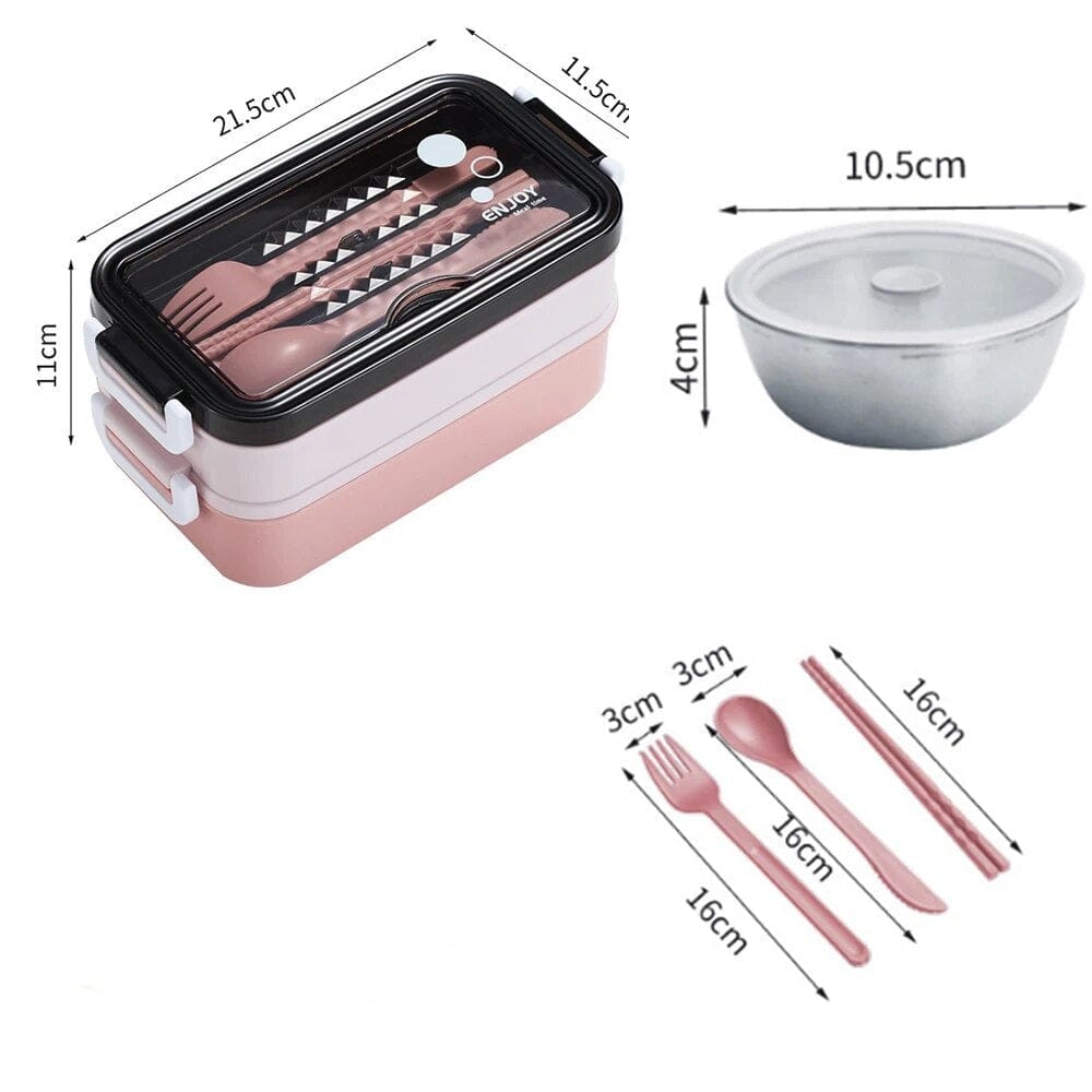 Wodoodporny pojemnik na lunch ze sztućcami Róża Cuisine Pratique Polska