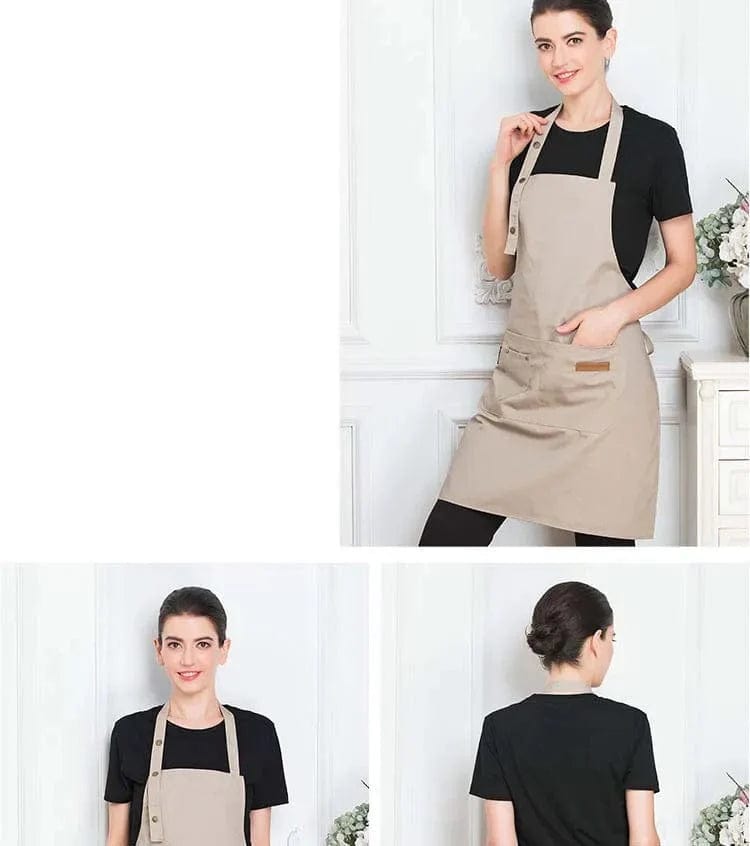 Wygodny fartuch kuchenny damski/męski - poliester, styl koreański Cuisine Pratique Polska
