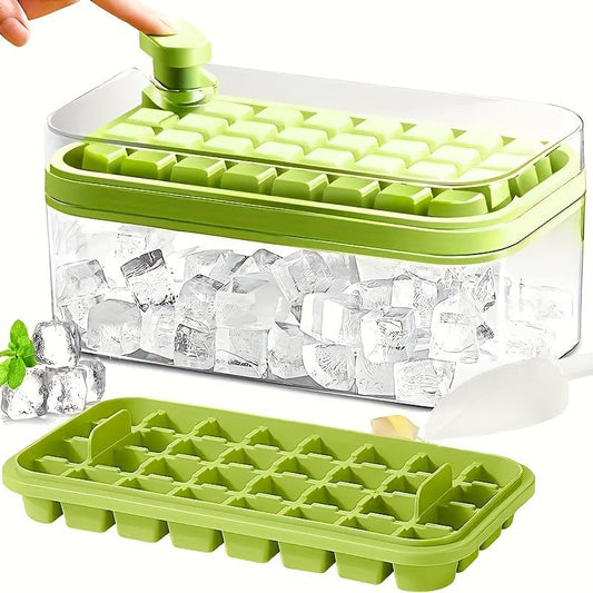Zestaw 2 tacek na kostki lodu - 64 przegródki - z pokrywką i tacką do przechowywania Cuisine Pratique Polska