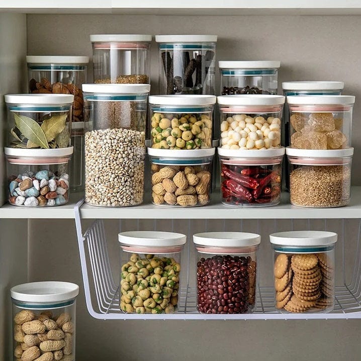 Zestaw 4 przezroczystych hermetycznych puszek z kolorowym zamknięciem Cuisine Pratique Polska