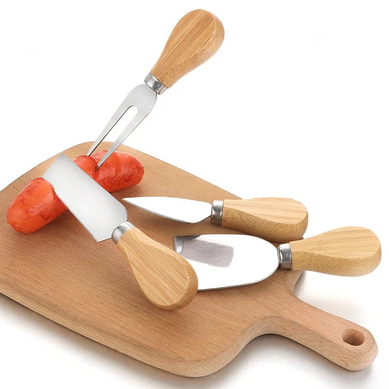 Zestaw noży do sera ze stali nierdzewnej z dębową rękojeścią 01 Cuisine Pratique Polska